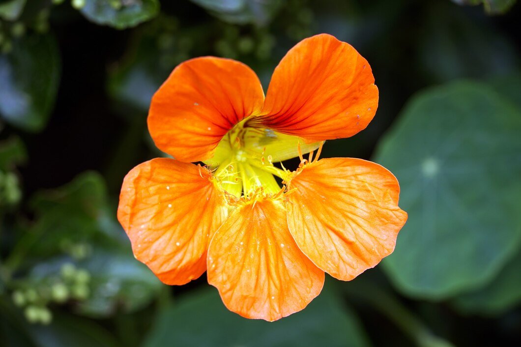 selective-focus-orange-tropaeolum-majus-flower_181624-38035